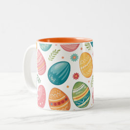 Farbiges Ostereier Muster Zweifarbige Tasse