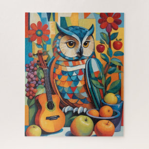 Farbiges Owl Still Life Portrait Puzzle