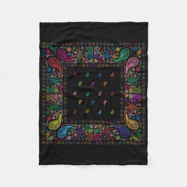 Farbiges Paisley Design Fleecedecke (Vorderseite)