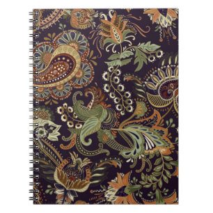 Farbiges Paisley Muster. Ethnische Vintage Tapete Notizblock