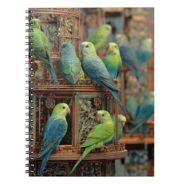 Farbiges Parakeets-Notebook Notizblock (Vorderseite)