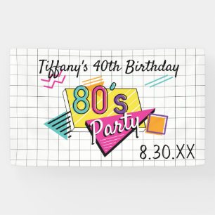 Farbiges Party-Banner der 80er Jahre Banner