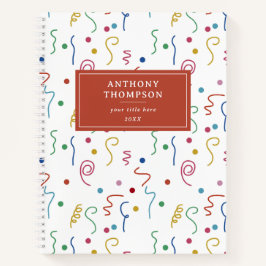 Farbiges Party Confetti Muster Notizbuch