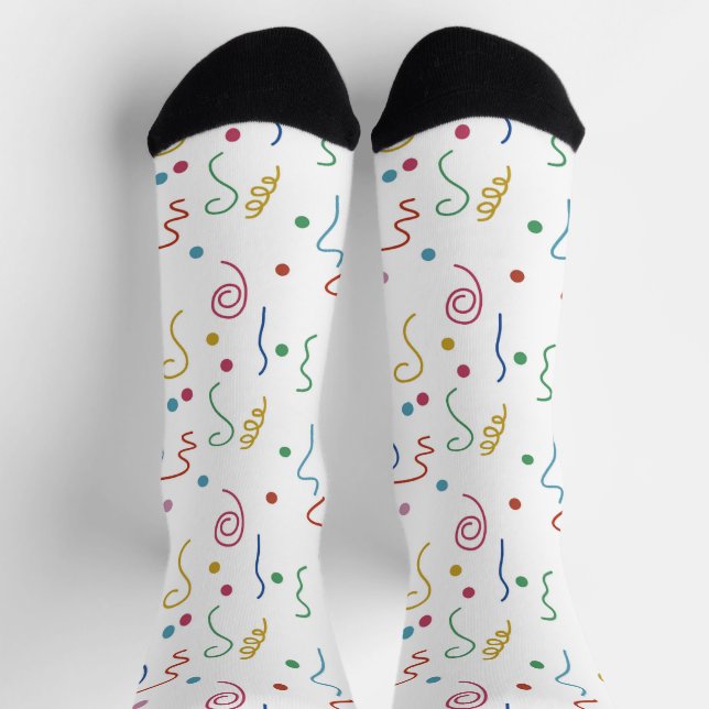 Farbiges Party Confetti Muster Socken (Oben)
