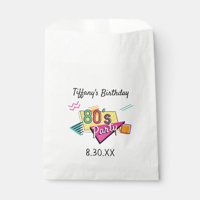 Farbiges Party der 80er Jahre Geschenktütchen (Vorderseite)