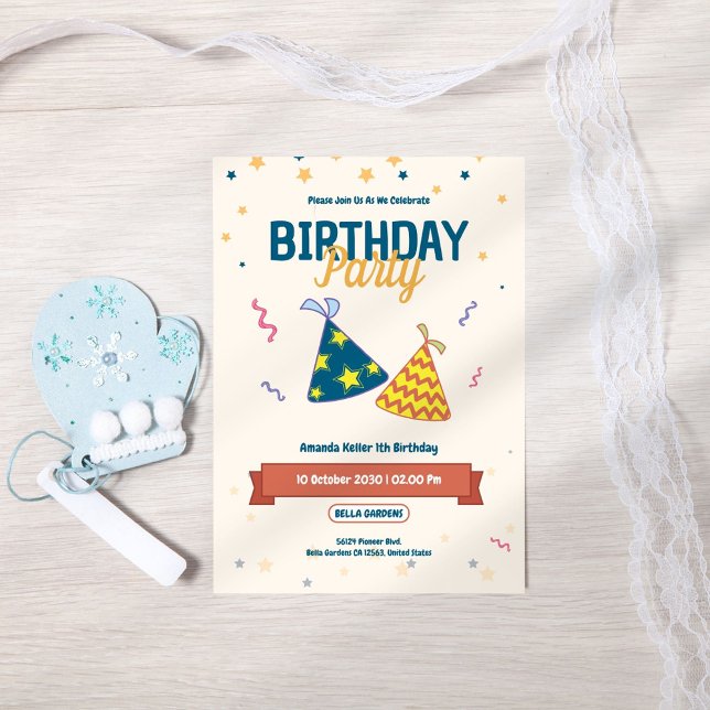 Farbiges Party zum Geburtstag Einladung (Von Creator hochgeladen)