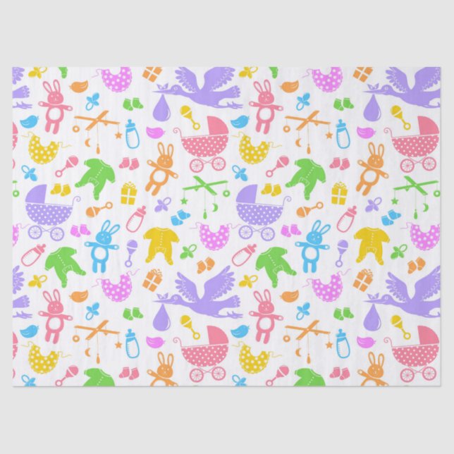 Farbiges Pastell Baby Tissue Paper Seidenpapier (Vorderseite)