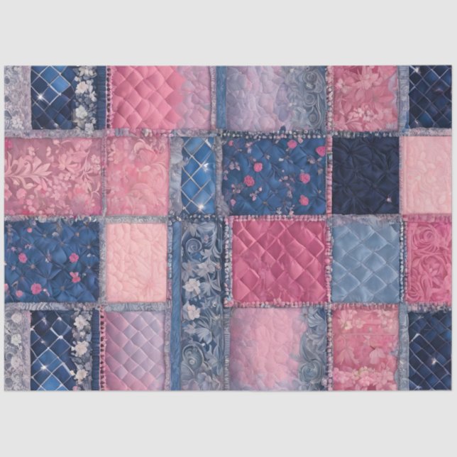 Farbiges Patchwork Quilt Art Tissue Paper Seidenpapier (Vorderseite)