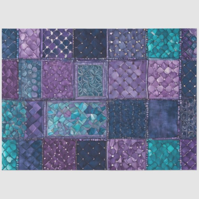 Farbiges Patchwork Quilt Art Tissue Paper Seidenpapier (Vorderseite)