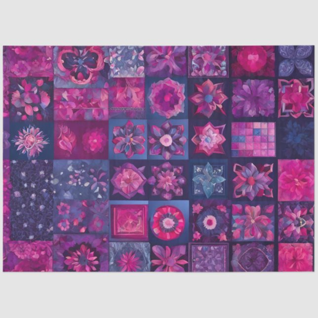 Farbiges Patchwork Quilt Art Tissue Paper Seidenpapier (Vorderseite)