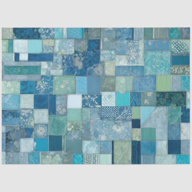 Farbiges Patchwork Quilt Art Tissue Paper Seidenpapier (Vorderseite)