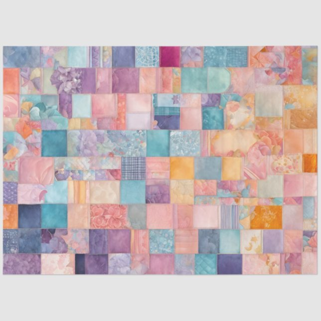 Farbiges Patchwork Quilt Art Tissue Paper Seidenpapier (Vorderseite)
