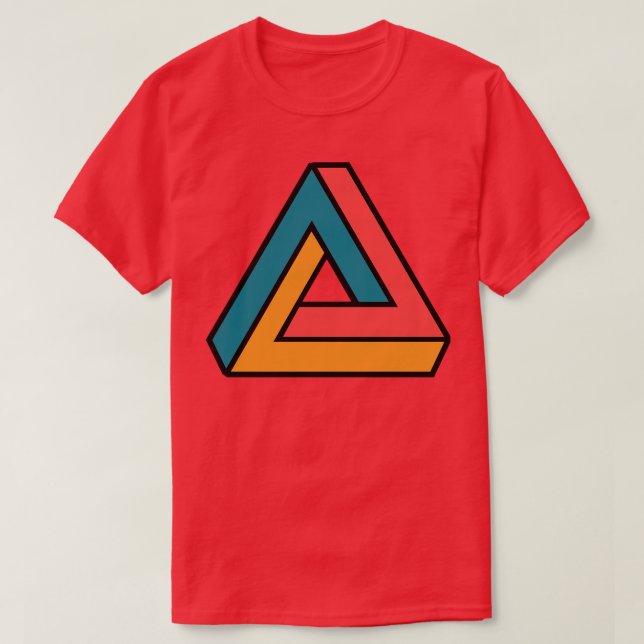 Farbiges Penrose-Dreieck T-Shirt (Design vorne)