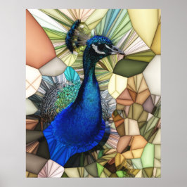 Farbiges Pfauenmosaikposter Poster