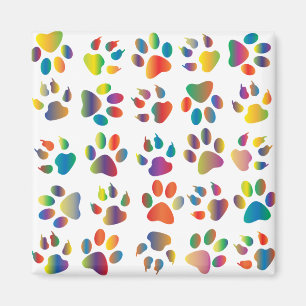 farbiges Pfotenmuster Magnet