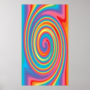 Farbiges Pinrad-Kunstmuster-Poster Poster