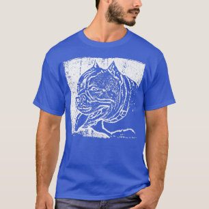 Farbiges Pitbullenlächeln, Hund ist Liebe, Retro V T-Shirt