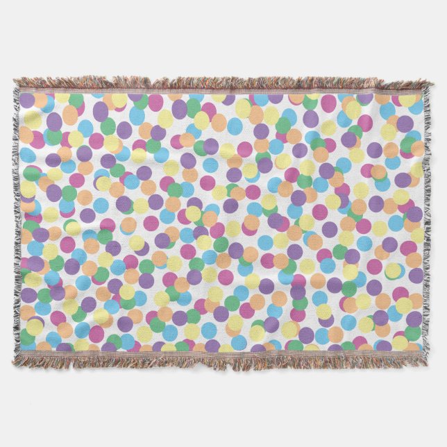 Farbiges Polka-Dots-Fun-Muster Decke (Vorderseite)