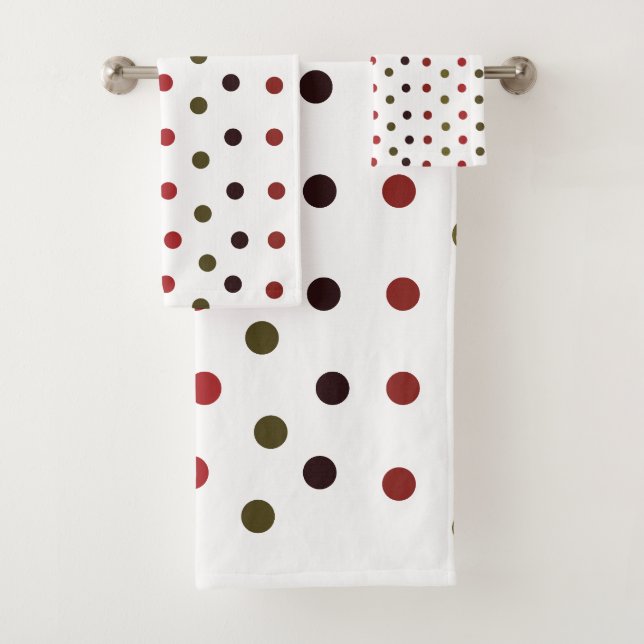 Farbiges Polka Dots Muster Badhandtuch Set (Insitu)