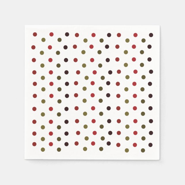 Farbiges Polka Dots Pattern Party Serviette (Vorderseite)