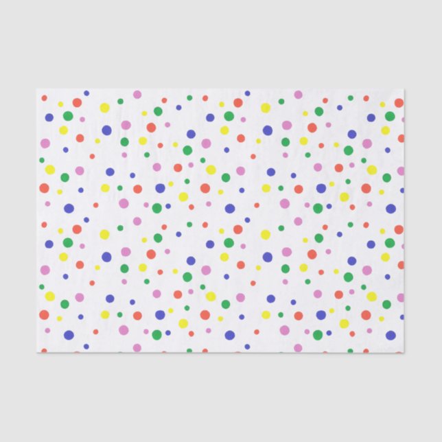 Farbiges Polka Dots Tissue Paper Seidenpapier (Vorderseite)