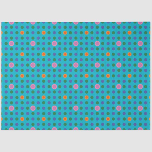 Farbiges Polka Dots Tissue Paper Seidenpapier (Vorderseite)