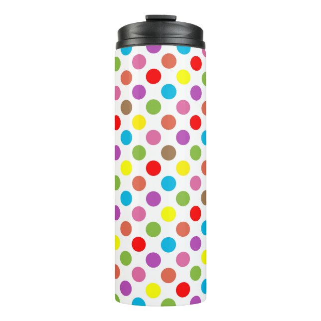 Farbiges Polka-Punktmuster Thermosbecher (Vorderseite)