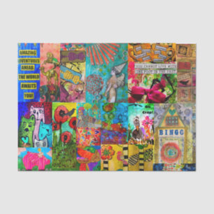 Farbiges Pop Art Mixed Media Tissue Paper Seidenpapier