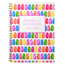 Farbiges Popsicle Ice Lololly Muster Notizblock