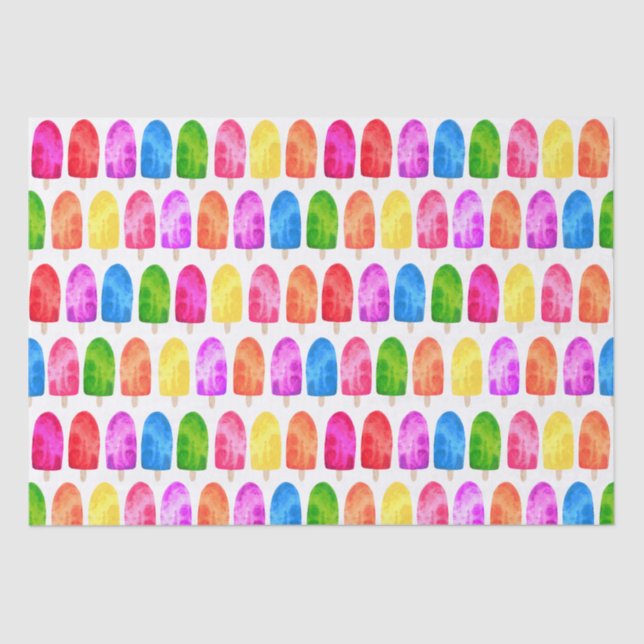 Farbiges Popsicle Ice Lololly Muster Seidenpapier (Vorderseite)