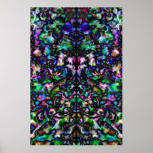 Farbiges psychedelisches Kaleidoskop Poster