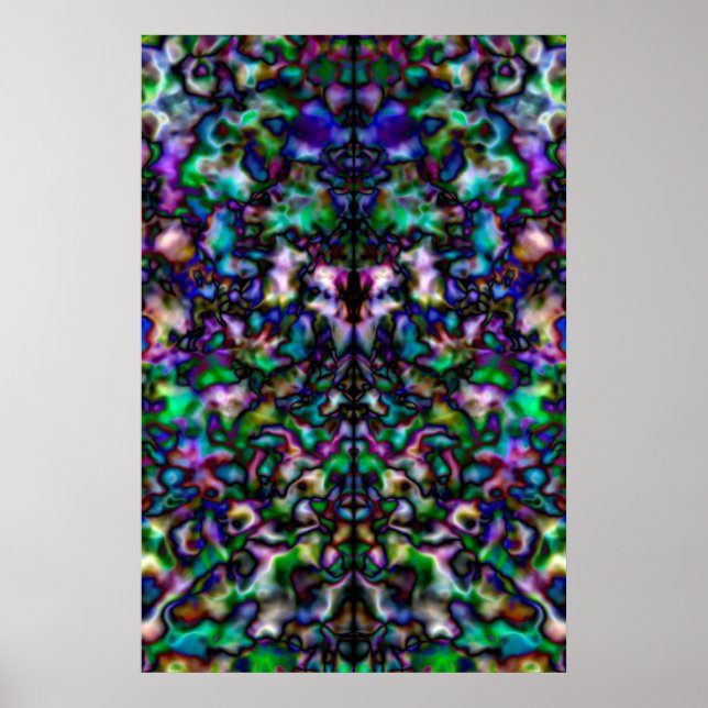 Farbiges psychedelisches Kaleidoskop Poster (Vorne)