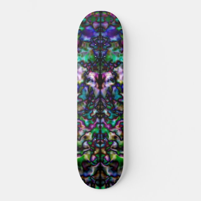 Farbiges psychedelisches Kaleidoskop Skateboard (Vorderseite)
