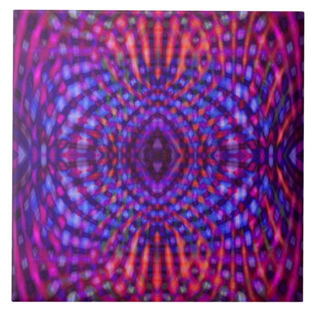 Farbiges psychedelisches Muster Fliese (Vorderseite)