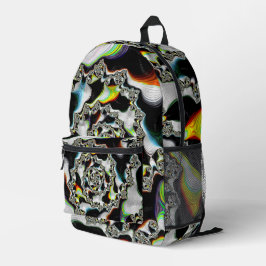 Farbiges psychedelisches Spiral-Fraktal Bedruckter Rucksack