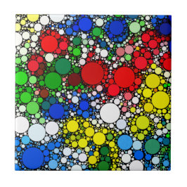 Farbiges Punktkreismuster Fliese