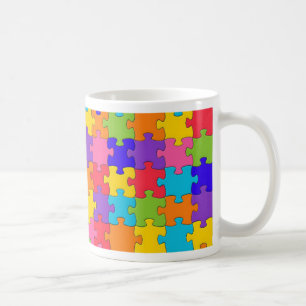 Farbiges Puzzle-Muster Kaffeetasse