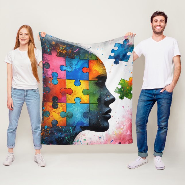 Farbiges Puzzlespiel Fleecedecke (Beispiel)