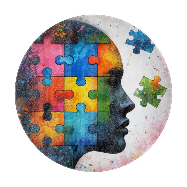 Farbiges Puzzlespiel Schneidebrett (Vorderseite)