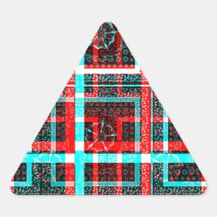 Farbiges Quadrat Gewand geometrisch karierte Fläch Dreieckiger Aufkleber