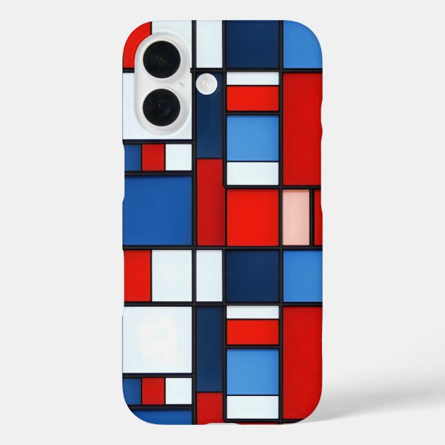 Farbiges Quadrat-Muster Case-Mate iPhone Hülle (Rückseite)