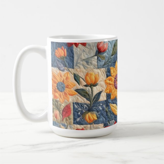 Farbiges Quiltmuster Kaffeetasse (Links)