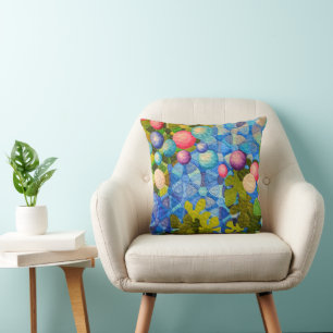 Farbiges Quiltmuster Kissen