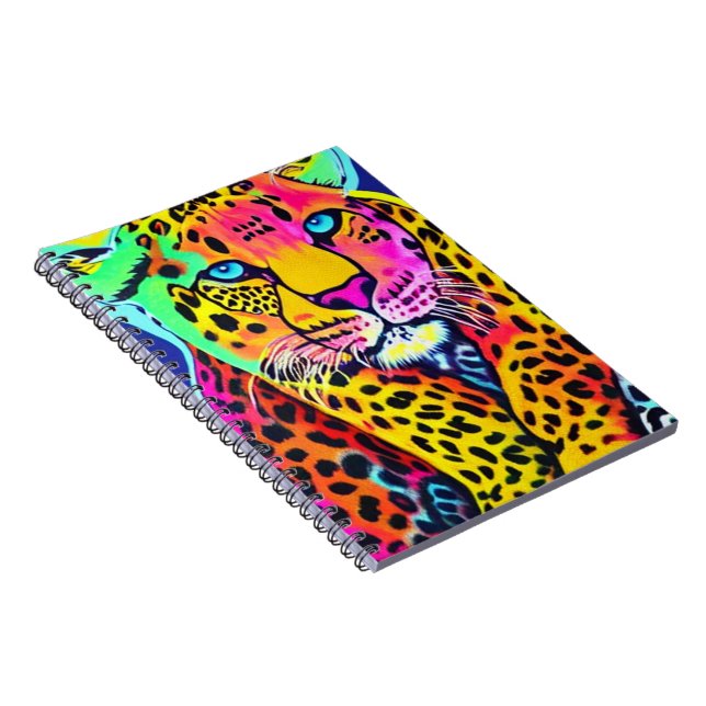 Farbiges Rainbow-Leopard-Notebook Notizblock (Rechte Seite)