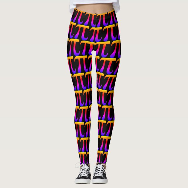 Farbiges Rainbow Pi Sign Muster Piday Party Leggings (Vorderseite)