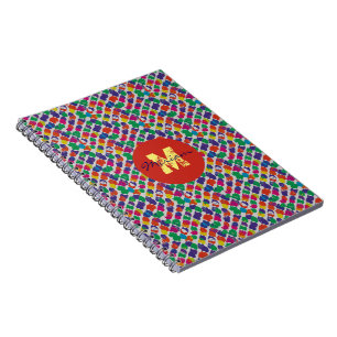 Farbiges Rauschtextur-Monogramm anpassen Notizblock