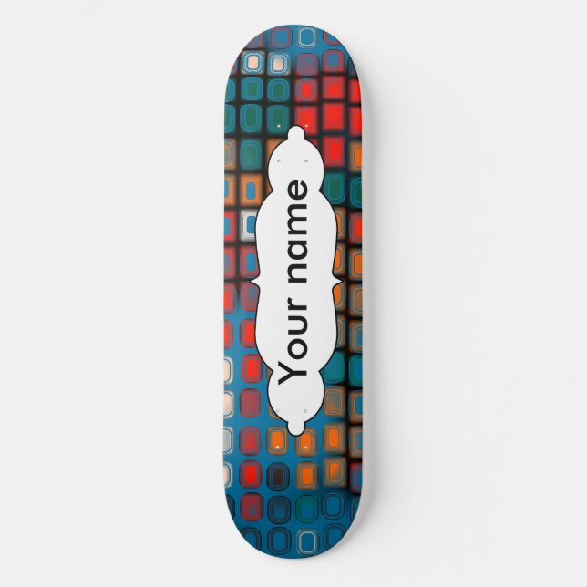 Farbiges Rechteckmuster Skateboard (Vorderseite)