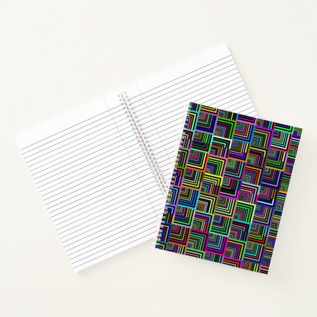 Farbiges rechtswinkeliges Notebook Notizbuch (Innenseite)