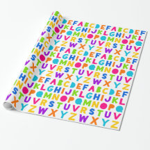 Farbiges Regenbogen ABC Alphabet Wrapping Paper