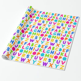 Farbiges Regenbogen ABC Alphabet Wrapping Paper Geschenkpapier